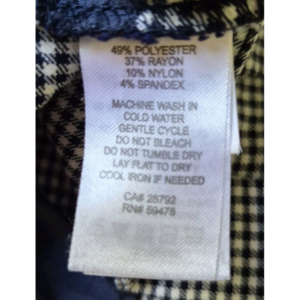 Adrienne Vittadini Black/White Gingham Check Dress Pants Size 12 Business - Picture 4 of 4